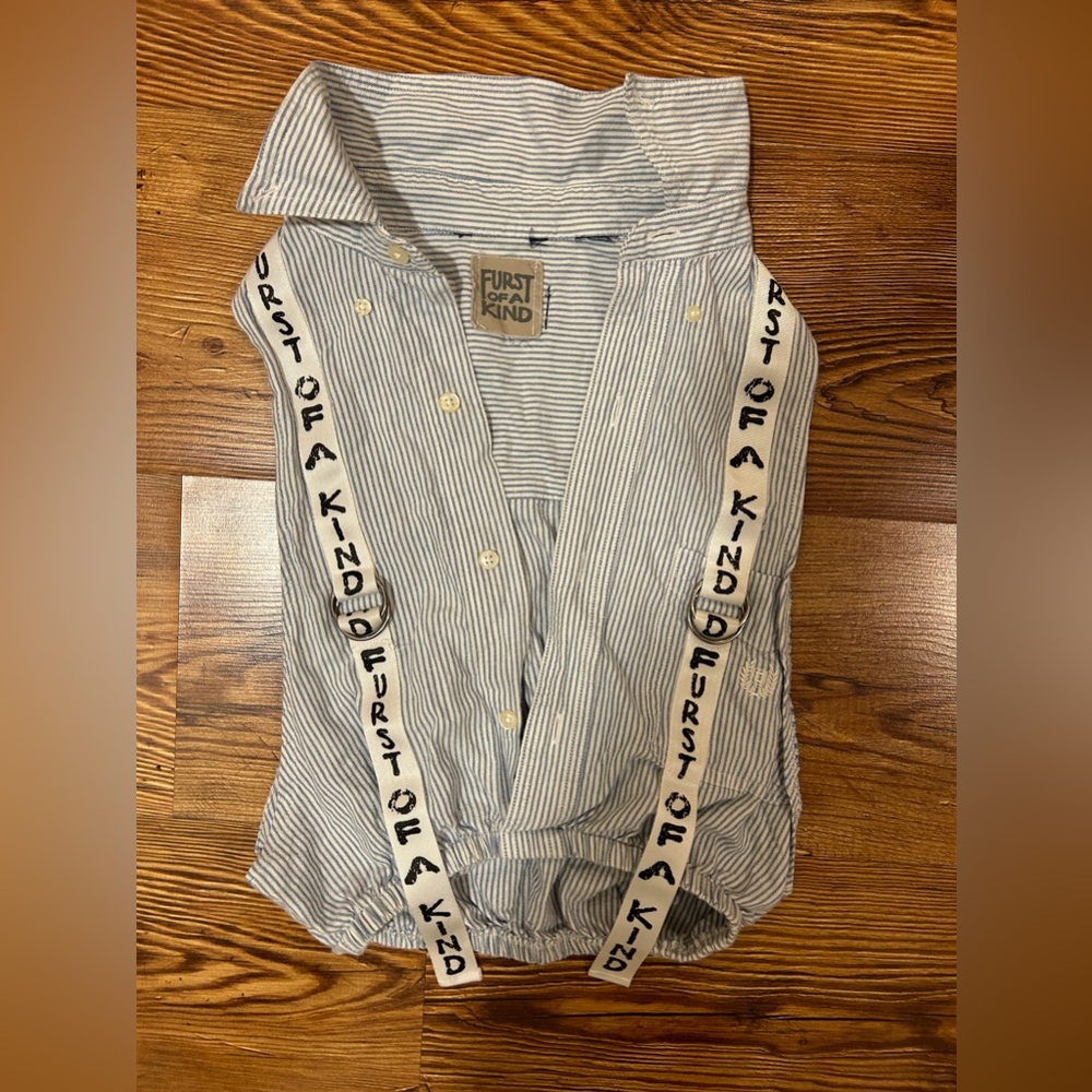 Furst of a Kind from LF blue and white strapped button down cover up size xs/s
